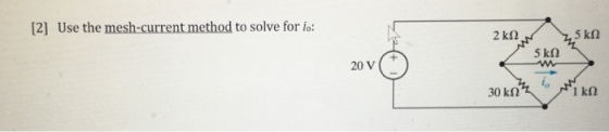 12] Use the mesh-current method to solve for io: 20 V