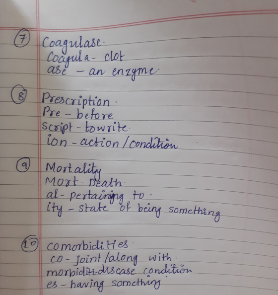 Coagu gulase. Coagula - clot ase - an enzyme Prescription : Pre-before Script - to write Lion-action / condition Mortality Mo