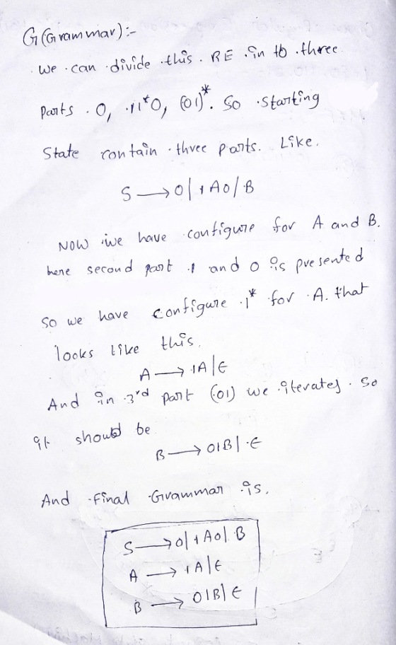 G (Grammar);- We can divide this. RE in to otheree parts. O, vito, 2014. So starting State contain three parts. Like. sol + A