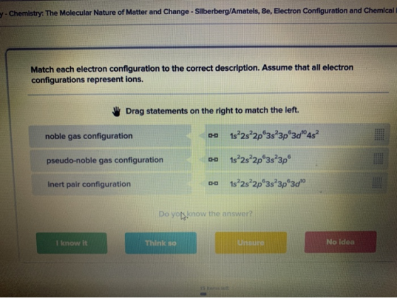 - Chemistry: The Molecular Nature of Matter and Change - Silberberg/Amatels, Se, Electron Configuration and Chemical Match ea