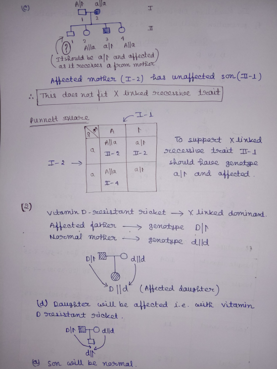 All alla H I 2 3 4 so o I ( Alla all Alla It should be all and affected as it receives a from mother Affected mother (I-2) h