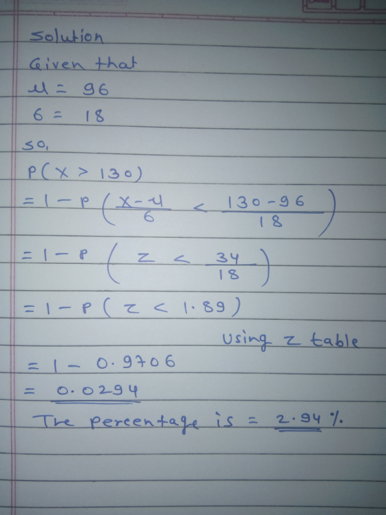 Solutioh -Given that PCx 130) 1 & 24 34 1 8 using z table TR-percentage-is-2-94 rTS