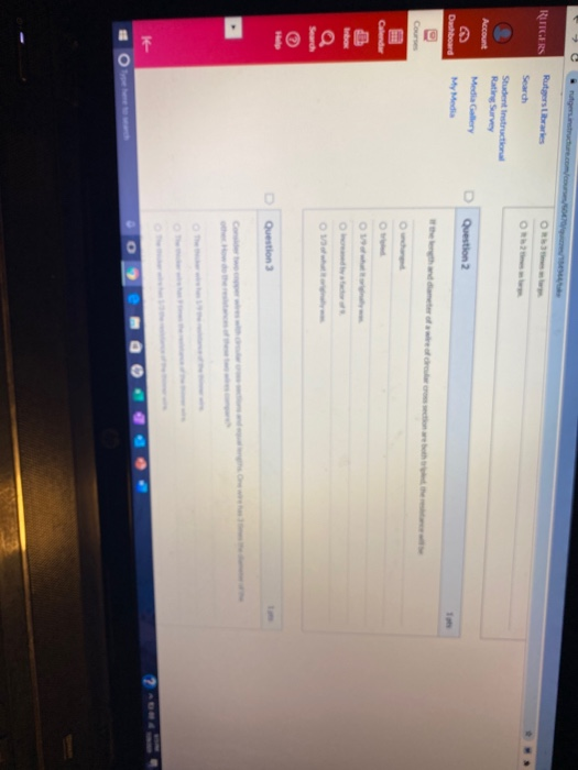 RITGERS Rutgers Libraries Account Student Instruction Rating Survey Media Gay Question 2 Dashboard Calendar Search Questions
