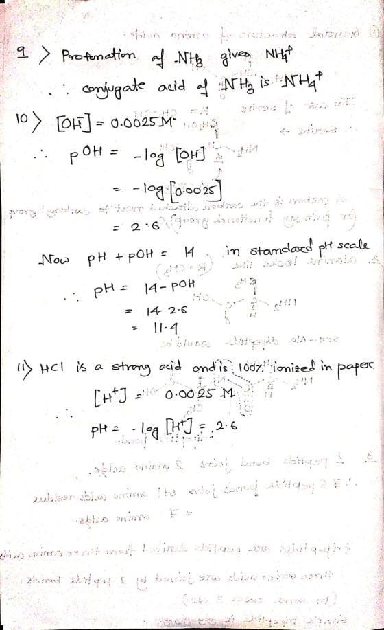 - a > Profonation af NH3 giver what .. conseok odd 4 NH, is NHÀ 10> [ok] = 0.0025Mo s issa: POH = -log Cow] lik? = -log (0.00