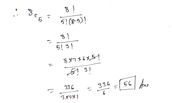Фc, 8 ) 5! (3-5)! % ) 5) з! - 8 X1 X6 x 9) 53) 33 С 336 = [56] An се 3х2х)