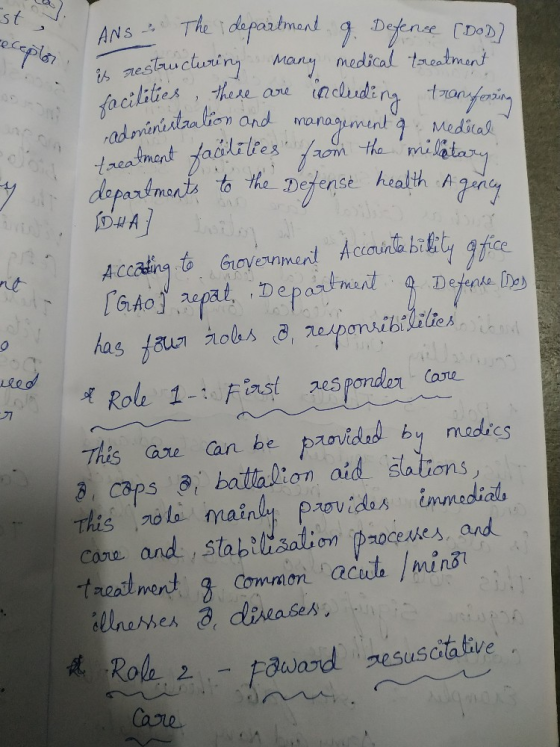 est , receptor ANS The department of Defence (DOD] a restructuring many medical treatment cilities, there are including trans