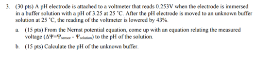 A pH electrode is attached to a voltmeter that rea