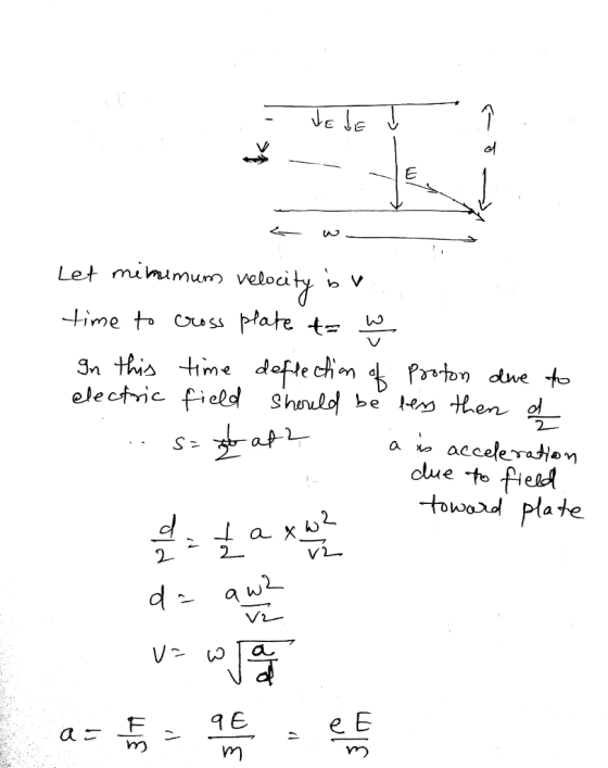 어 Let mimimunn velocity v n this time dofte chn due to electnic dlue 2 V2一 q E e E