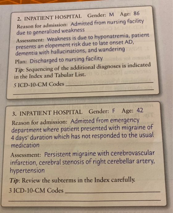 2. INPATIENT HOSPITAL Gender: M Age: 86 Reason for admission: Admitted from nursing facility due to generalized weakness Asse