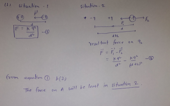 (1 丿 )Situaton Situation- 2. F k cd resultant fore f on 91. mes The fore on Abe lerst in Situation 2. Lot