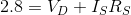 2.8 = V_D + I_SR_S