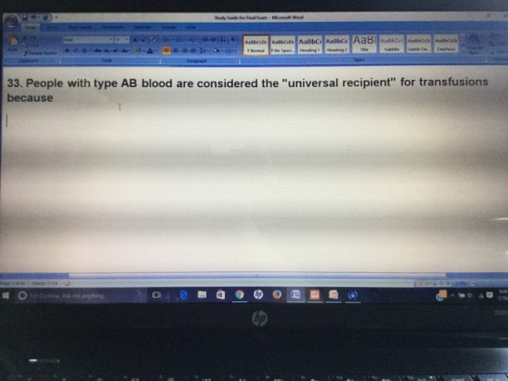 People with type AB blood are considered the
