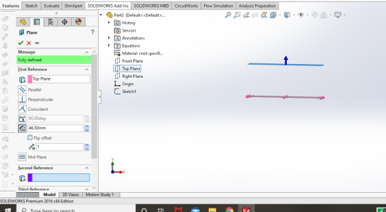 Features Sketch Evaluate DimXpert SOLIDWORKS Add-Ins SOLIDWORKS MBD Circuit Works Flow Simulation Analysis Preparation 0 图 Pl
