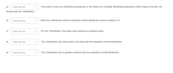 If we wish to carry out inference procedures on the mean of a normally distributed population where sigma is known, we a) Cli