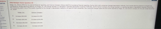 APTER IFRS Multiple Choice Question 09 Ridge, Inc. follows for its external financial reporting and Canon Company GAAP for it