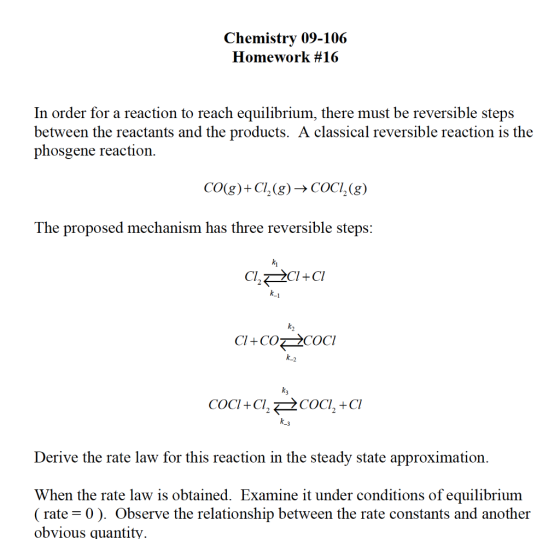 In order for a reaction to reach equilibrium, ther