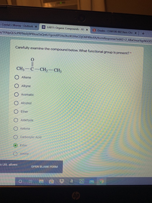 - Crystal Murray - Outlook X LAB11: Organic Compounds - A X Grades - CHM100-602 Basic Che X E/1FAIpQLScPRFNeX9PRtosOsQntU7gcm