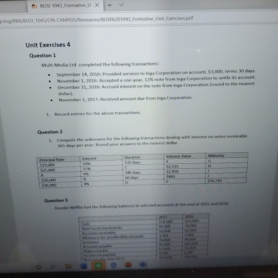 Ph BUSI 1043_Formative U x + V pring/BBA/BUSI_1043/ON-CAMPUS/Resources/BUS1%201013 Formative_Unit Exercises.pdf Unit Exercise