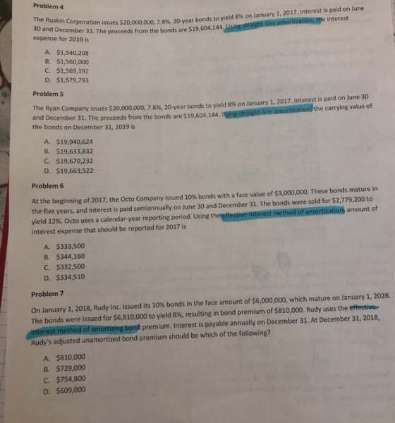 olem 4 The Ruskin Corporation issues $20, 30 and December 31. The proceeds from expense for 2019 is on issues $20,000,000, 7.