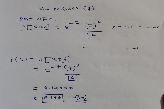 X~ poixoon (7) jomf of x, 7 p [xzx] = e (7) La R - rco,) نمه P(6) = [X2] e-> 6 -7 (7) = 6,14 900 0.149 </ bey)