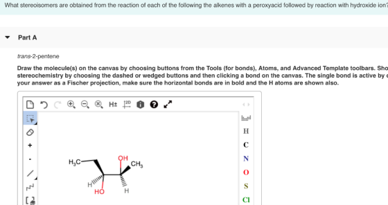 What stereoisomers are obtained from the reaction of each of the following the alkenes with a peroxyacid followed by reaction
