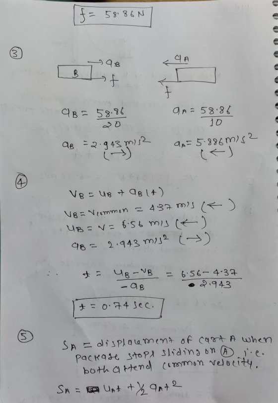 [f= 58.86N] 9A LB LITT AB= 58.86 QA=58186 10 an= 5.886 mis? AB = 2.943 mis VB = UB & AB (A) VB = Vcommon = 437 msk) UB= v= 6.