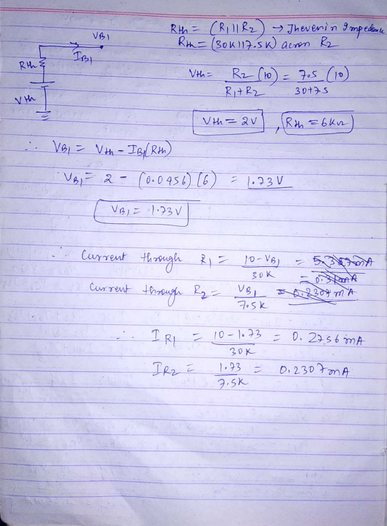 VBI Rth = (R111R2) Rth= (30k 117.5 k Thevenin Impedance acron R2 Tam Rih & With = R2 (1o) = 705 (10) RitR2 30+7.5 [1th = 2v (