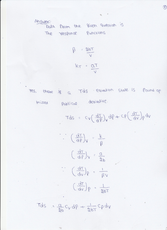 0 Data oom the iven Questioh is The xesponse Punctions Yes, thebe ds TdS ·Equalon Stade iS found op miaed desivative CT abT Q b