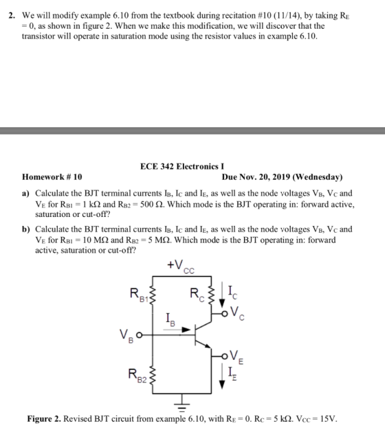 2. We will modify example 6.10 from the textbook during recitation #10 (11/14), by taking Re = 0, as shown in figure 2. When