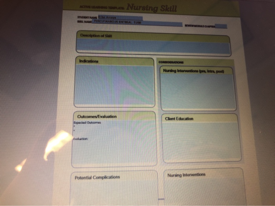 ACIMA RAST Nursing Skill STUDIT NA POUTANEONLY Nursing Intervention pro, Intra, post Outcomes/Evaluation Expected Outcomes Cl