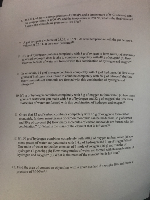Irs.S0 L of gas at a gauge pressure of 720 kPa and a temperature at d sa s00 kPa and the temperature is 250 C, what is the f