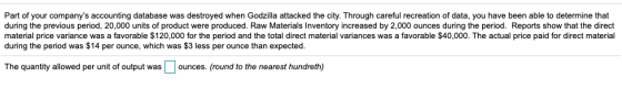 Part of your companys accounting database was destroyed when Godzilla attacked the city. Through careful recreation of data,