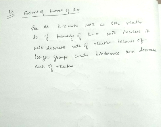 bramon Extont o R-x Ser As SN2 reauhbn is NaT mnease eill 6 branady R-x belonse wll deaeates rate reauhlon and deereate lang