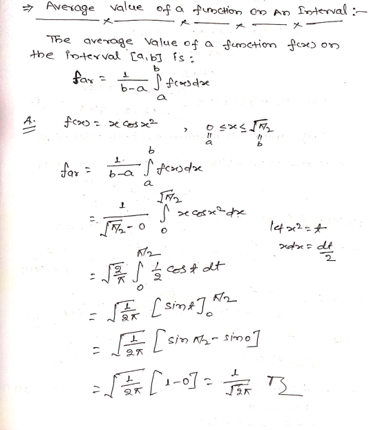 for óra Items >> Average value of a function on an Interval in The average value of a function fcats on the interval [a, b] i