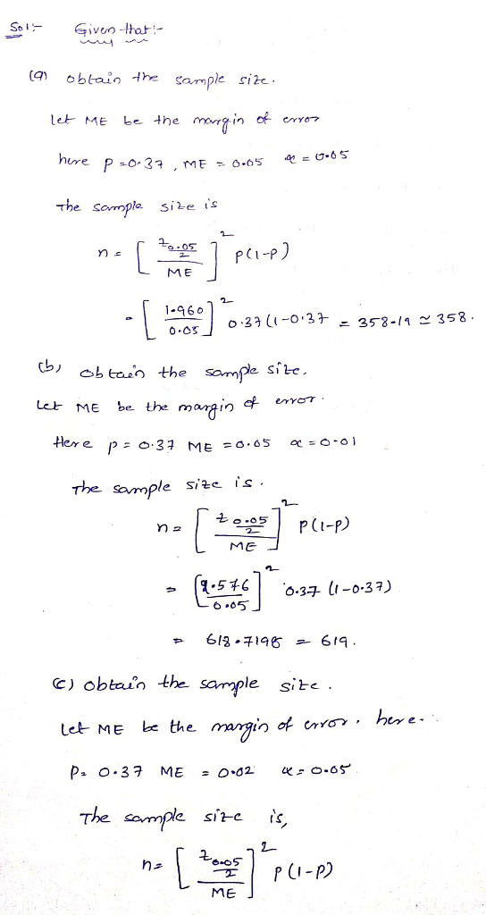 obtaio he sample si2c. hure The Sopl size is ME 1-6o ー160 | 0.39(1-0,39-352-112358. b Ea the Samp Site. ler ME be the maganc