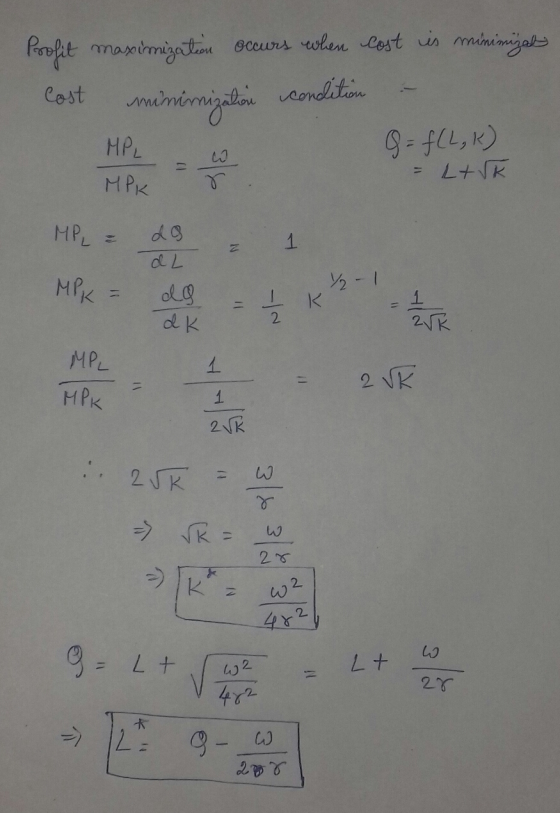 Profit maximigati curs olen est in minia ondition Cost mirnienigin HPL 13 M PK MPL do MPK d K 2 2R MPL 2 NK HPK 1 2NK 2K 11 2