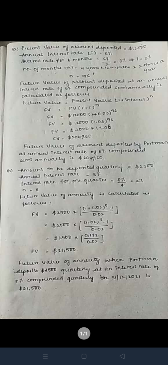 no. of minche inl. 4 years 212 months x 2 times a (a Pruent valuie my amount deperited - $19.000 -Annual interur rate ci) -6.