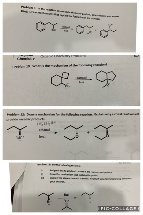 Problem 9: In the reaction below circle the major product. Clearly explain your an Hint: Draw mechanisms that explain the for