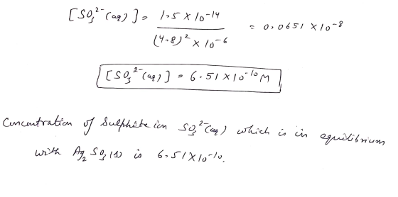 [SO² (aq)] 15x10-14 (418)²x10-6 = 0,0651 X10-8 / [SO2 (aq)] = 6.51x10tom Concentration of sulphate in soccer) which is in wit