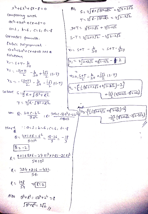 30, S=31K+124R7 -3f2+252 - T= 31 Rr SQR4R2 2 282-252 SATE 22-4 2/2 + 3/2-22 S-T = 32+252 -352-252 x3 +68² +67-8=0 comparing w