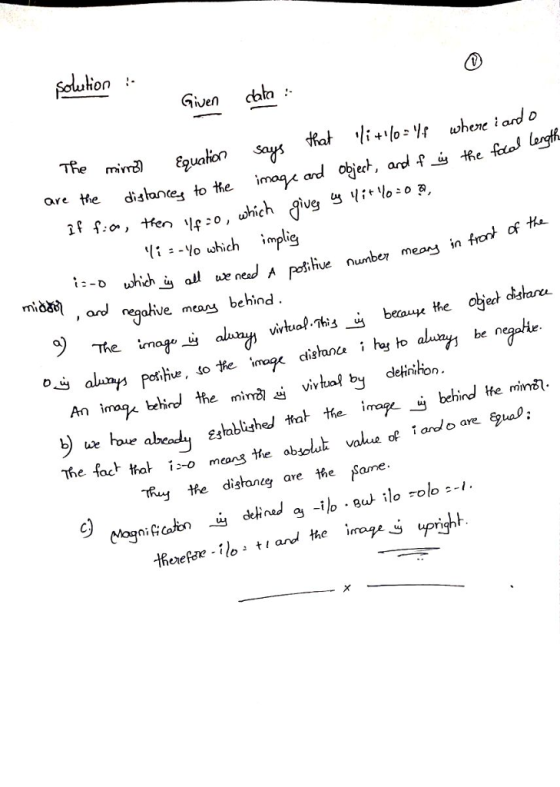 On Given cin c o i -Yo which mplig means in front of tha and ragalive mas behind moge cishanc oy to be vivtual by definition. established tat e imoge behind he rmin The fac that 1-o means the TRs the distantg ave the Fame therefe ilo ti and the