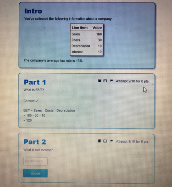 Intro Youve collected the following information about a company Value Line item Sales Costs Depreciation Interest The compan