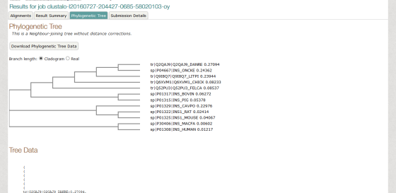 Results for job clustalo-120160727-204427-0685-58020103-oy Alignments Result Summary Phylogenetic Tree Submission Details Phy
