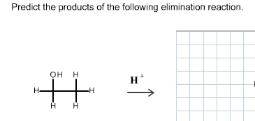 Predict the products of the following elimination