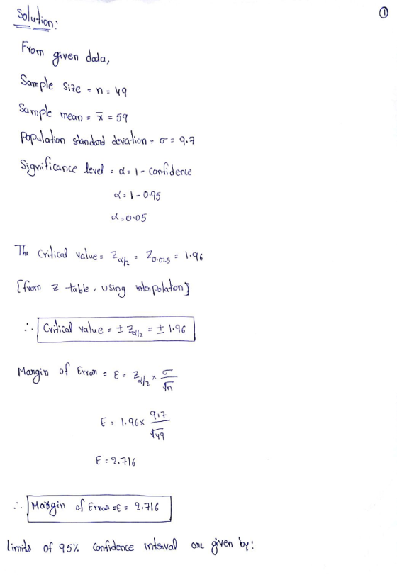 Fto om iven mpe mean=x-59 Sjqnificance level : α; , cotidene tabe) Mangin 04 Evl - 2. 49 E2.416 limils of 95% Confidence mova, ou Over