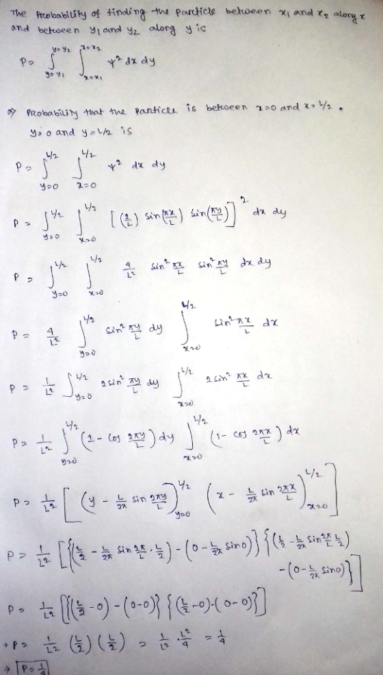 nd bekween yiand yz along yic 咛Probability ttat tve Particu is behoeer n20 and x,y, 9so 니2. 4 Уго 42. in 2X ano 22下 27 o)-0-C