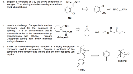 Suggest a synthesis of CS, the active component in