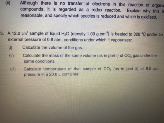 Although there is no transfer of electrons in this reaction of organic compounds, it is regarded as a redox reaction. Explain