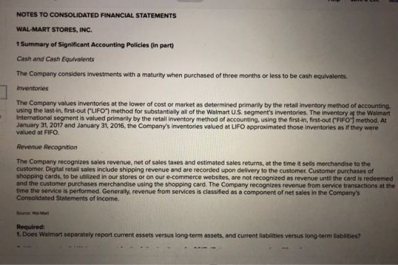 NOTES TO CONSOLIDATED FINANCIAL STATEMENTS WAL-MART STORES, INC. 1 Summary of Significant Accounting Policies (in part) Cash