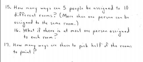 15. How m a oe than one e r son Can be o the Same ro om AS SI gne l. What ii there is at mot one person assh. eJ ench room .